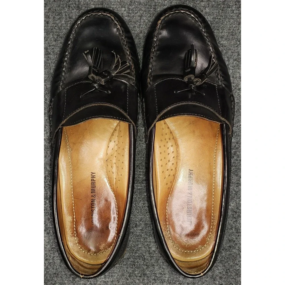 Johnston & Murphy Hayes Tassel Loafer Mens 9.5M Black Shoes